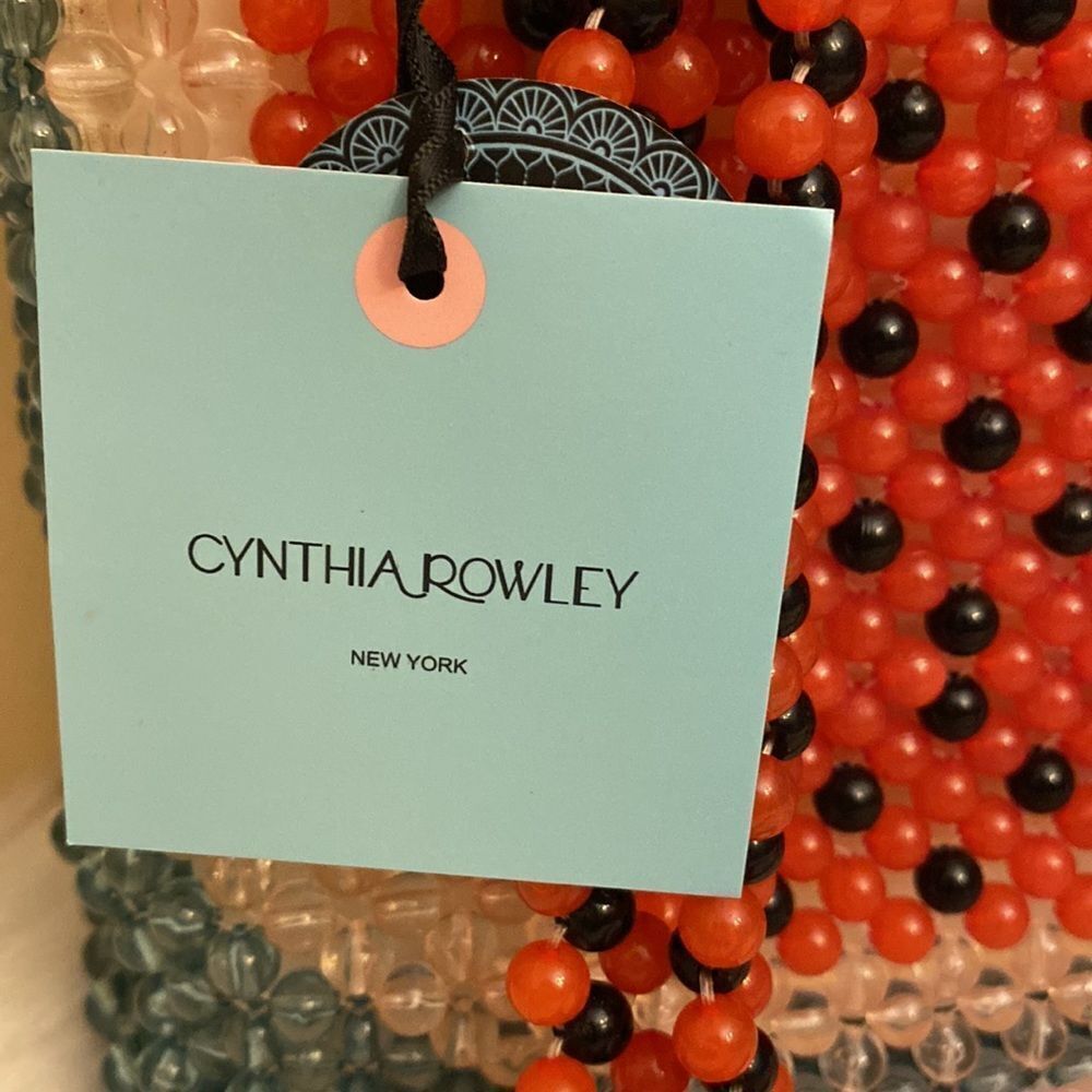 NWT Cynthia Rowley | Rare Watermelon Acrylic Beaded Tote Shoulder Bag 🍉 - Picture 4 of 13